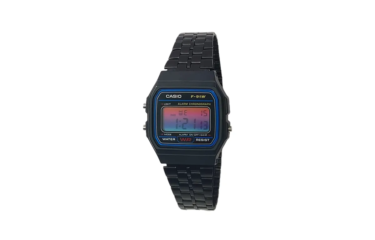 CASIO Custom Collection Quartz Movement Stainless Steel Strap Watch Men's Watches Black Dial