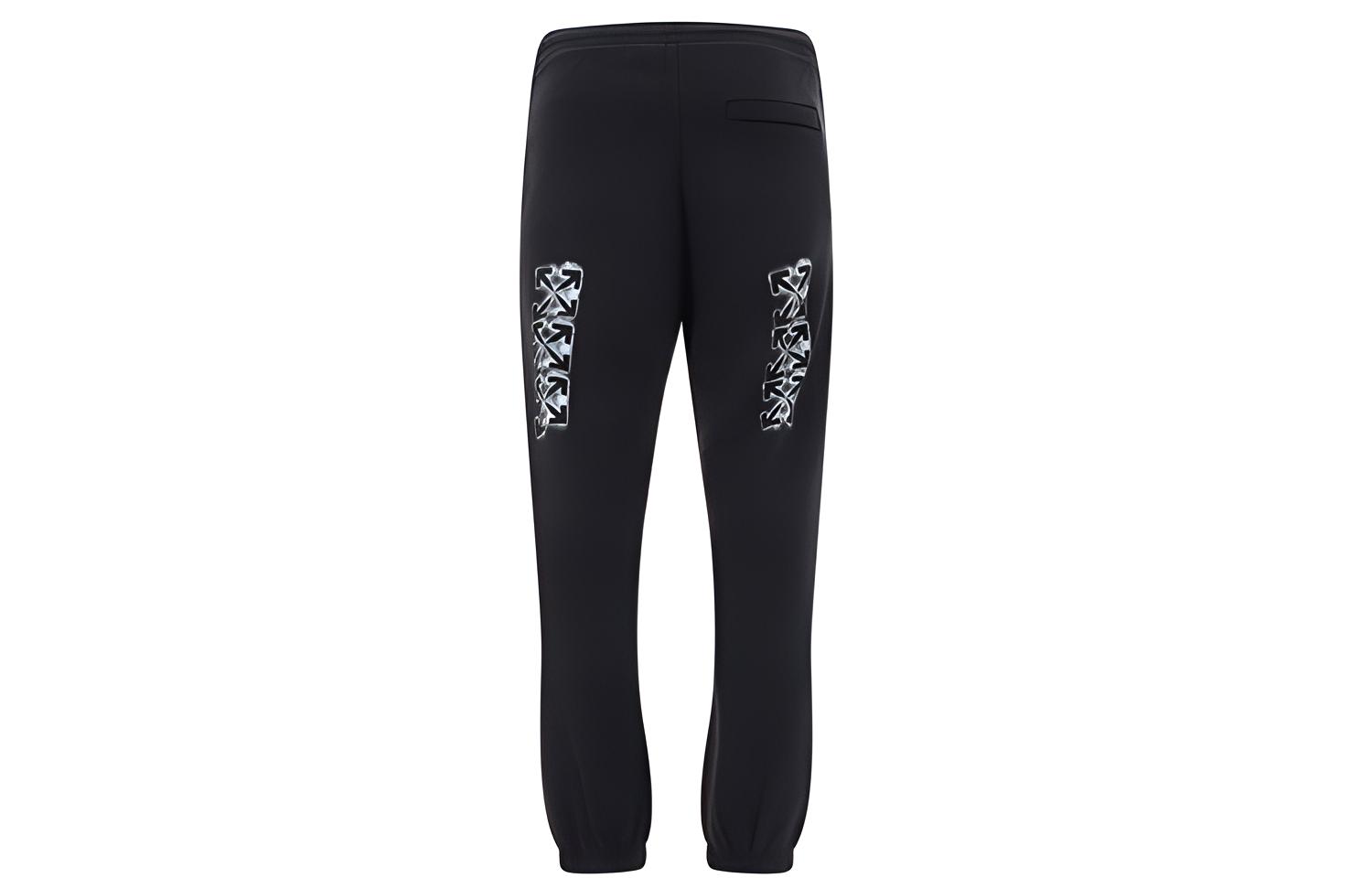 OFF WHITE FW20 Knitted Sweatpants Men's Black Moderate Cuffed Pants