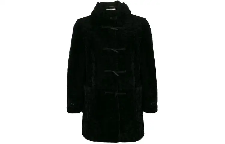 SAINT LAURENT Leather Jackets Men's Black Hooded Moderate