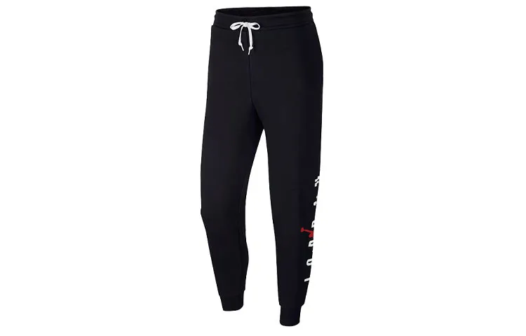 Jordan Knitted Sweatpants Men's Black Moderate Cuffed Pants
