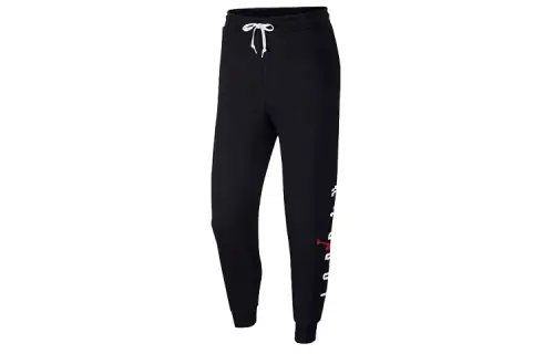 Jordan Knitted Sweatpants Men's Black Moderate Cuffed Pants