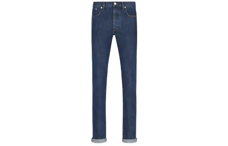 DIOR Quarterly New Products Jeans Men's Blue Moderate Slim Fit Pants