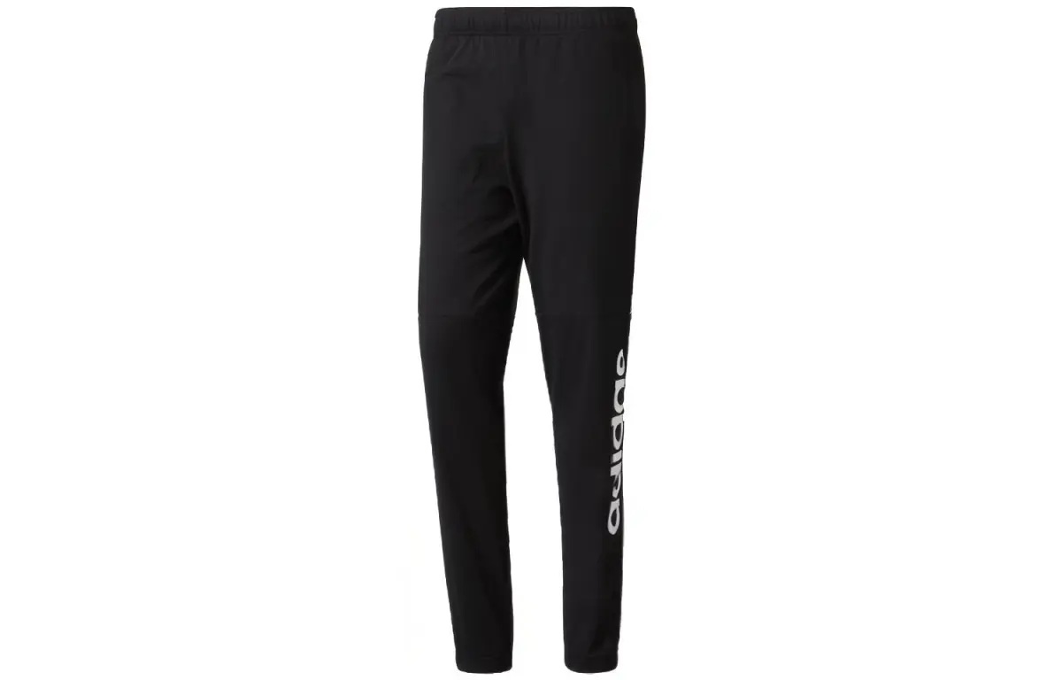 Adidas Knitted Sweatpants Men's Black Moderate Straight Fit Pants