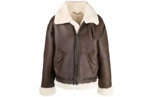 Vetements Leather Jackets Unisex Brown Lapel Moderate