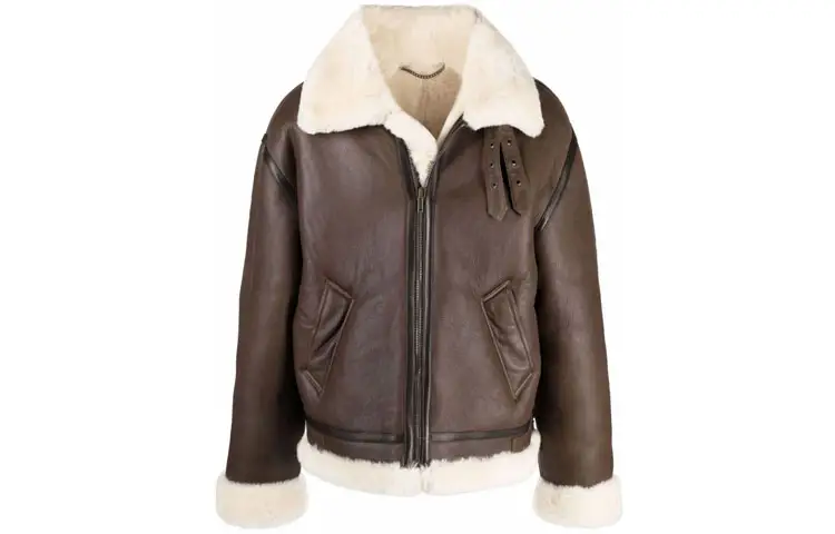 Vetements Leather Jackets Unisex Brown Lapel Moderate