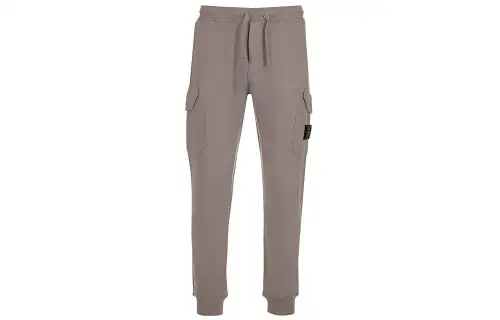 STONE ISLAND Knitted Sweatpants Men's Beige Moderate Cuffed Pants