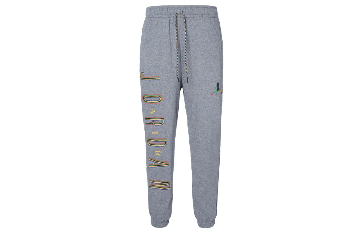 Jordan Sport Knitted Sweatpants Men's Carbon Gray Moderate Straight Fit Pants