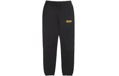 Drew house Letter Logo Series Knitted Sweatpants Unisex Black Moderate Cuffed Pants