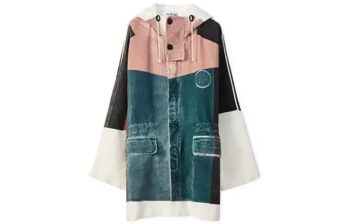 LOEWE Parka Coats Men's Multicolor Hooded Moderate