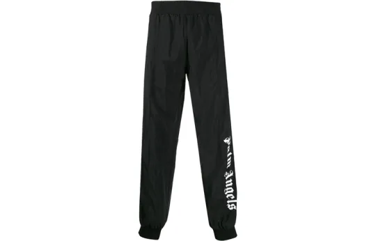 PALM ANGELS Knitted Sweatpants Men's Black Moderate Straight Fit Pants
