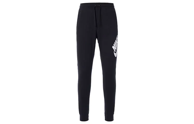 Nike Fleece Lined Elastic Cuff Casual Knitted Sweatpants Men's Black