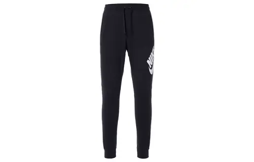 Nike Fleece Lined Elastic Cuff Casual Knitted Sweatpants Men's Black