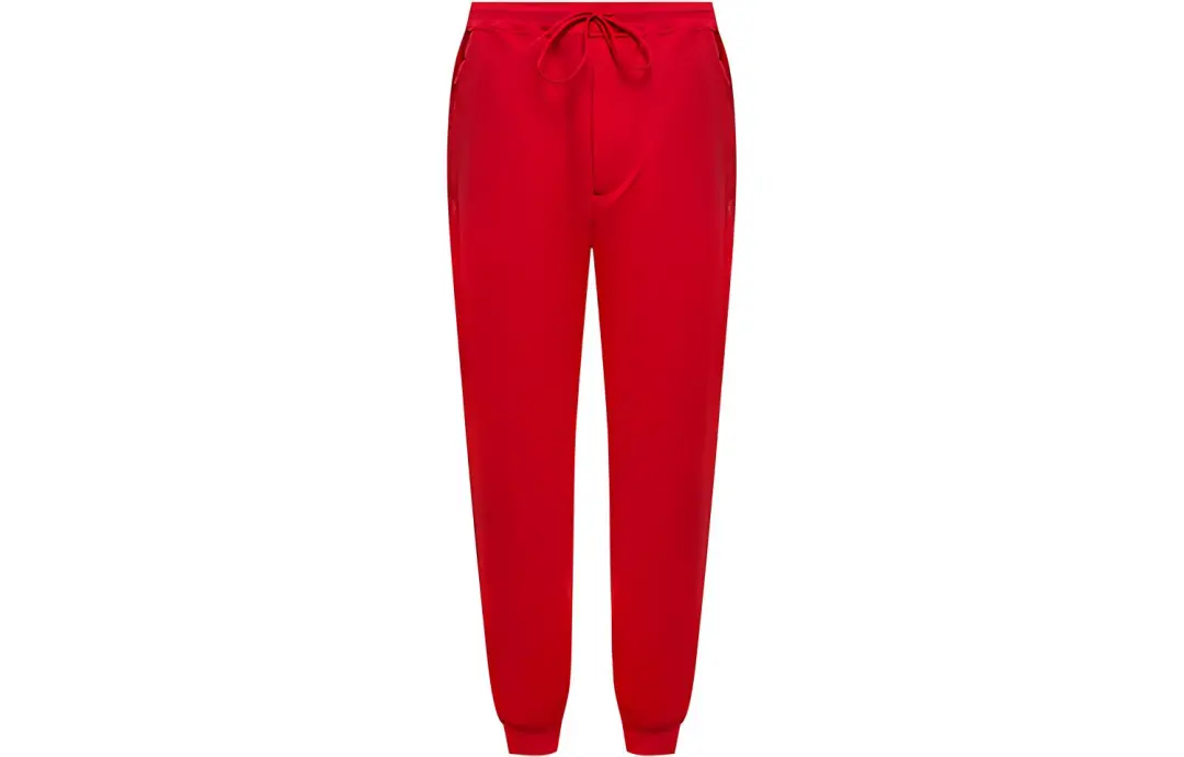 Y 3 Knitted Sweatpants Men's Red Moderate Cuffed Pants