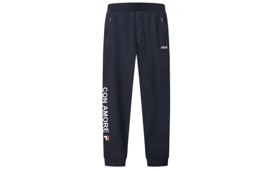 FILA Knitted Sweatpants Men's Legend Blue Thin Cuffed Pants