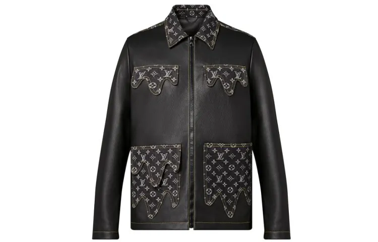 LOUIS VUITTON X Nigo Crazy Mix Leather Denim Blouson