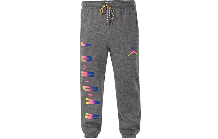 Jordan As M J Sport DNA Hbr Flc Multicolor Logo Woven Fleece Lined Long Knitted Sweatpants Men's Gray