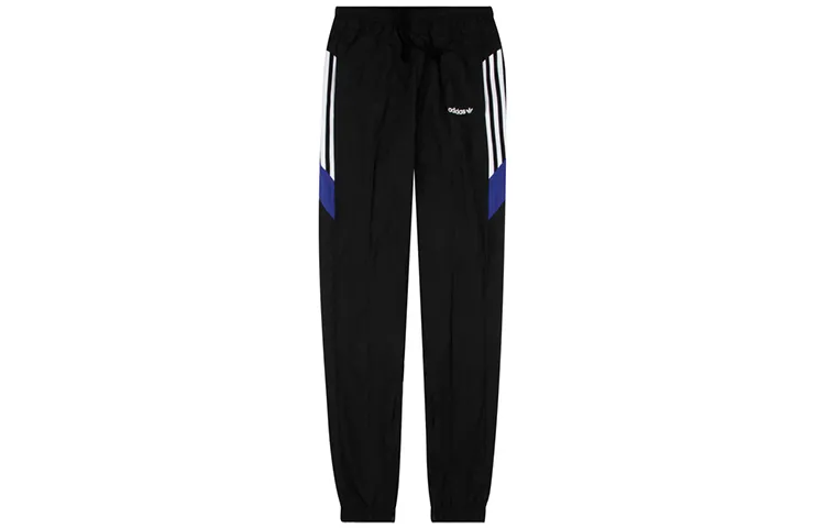 Adidas Originals Vintage Side Stripes Zippers Elastic Cuff Fleece Lined Knitted Sweatpants Men's Black