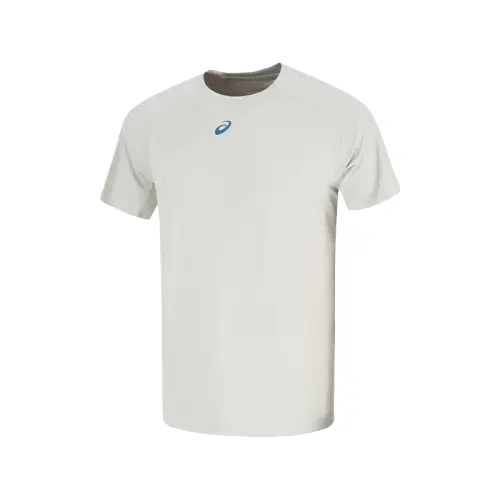 ASICS T Shirts Men's Gray Crew Neck Moderate