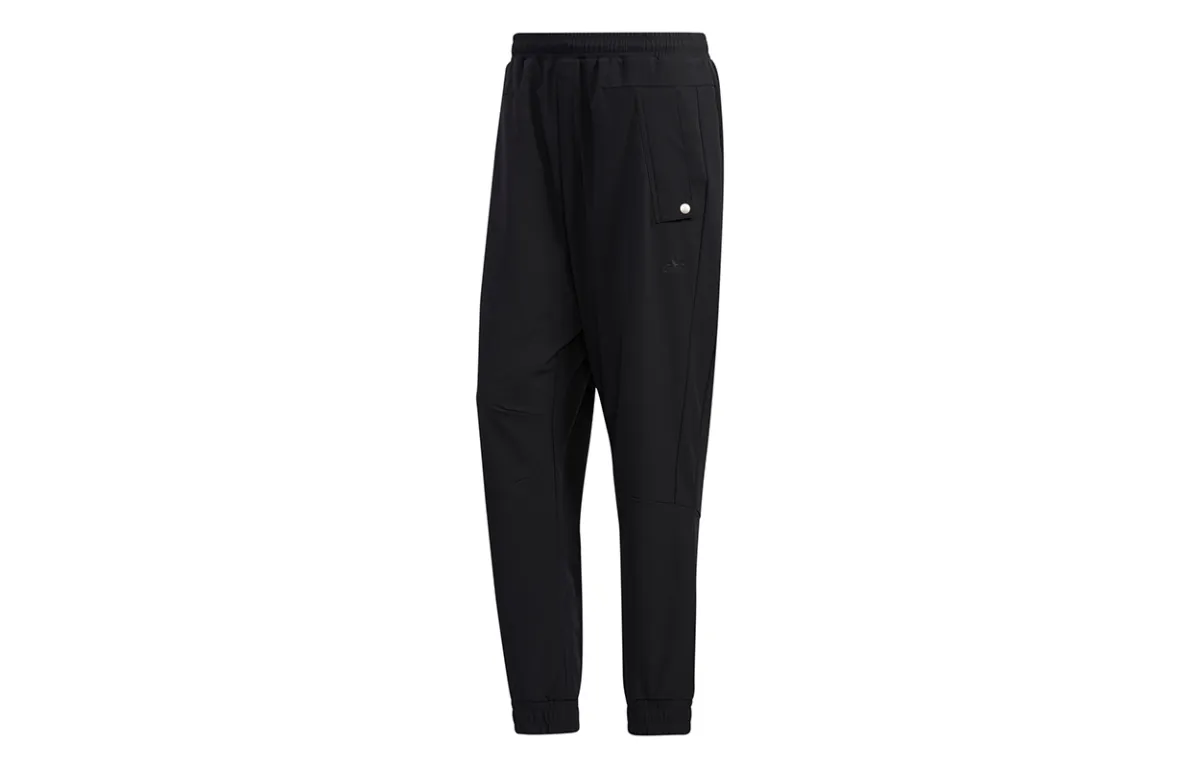 Adidas Knitted Sweatpants Men's Black Moderate Straight Fit Pants