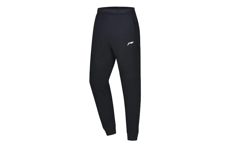 Li Ning Knitted Sweatpants Men's New Standard Black