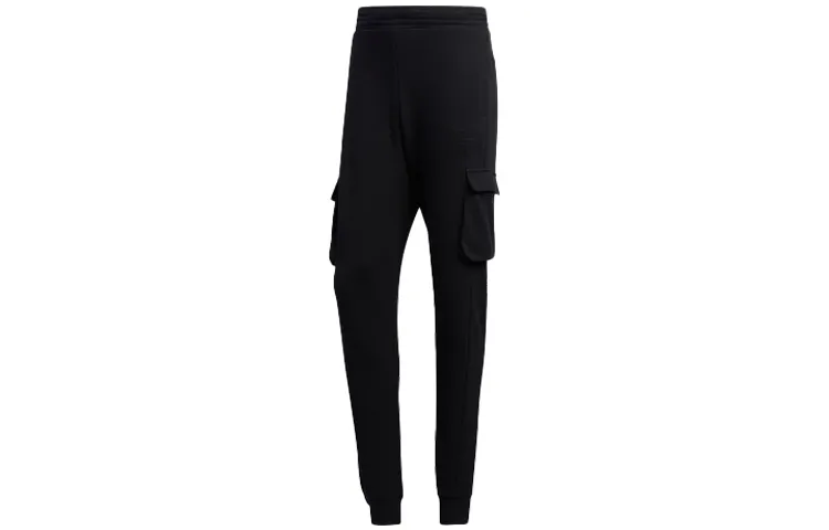 Adidas Originals Knitted Sweatpants Men's Black Moderate Cuffed Pants