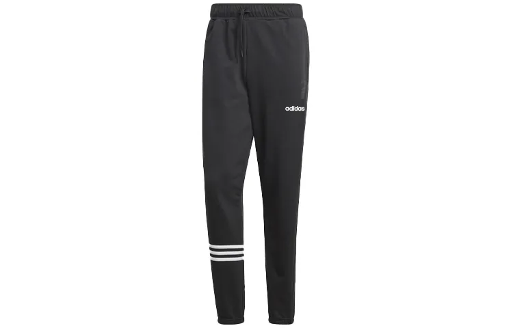 Adidas Knitted Sweatpants Men's Black Moderate Cuffed Pants
