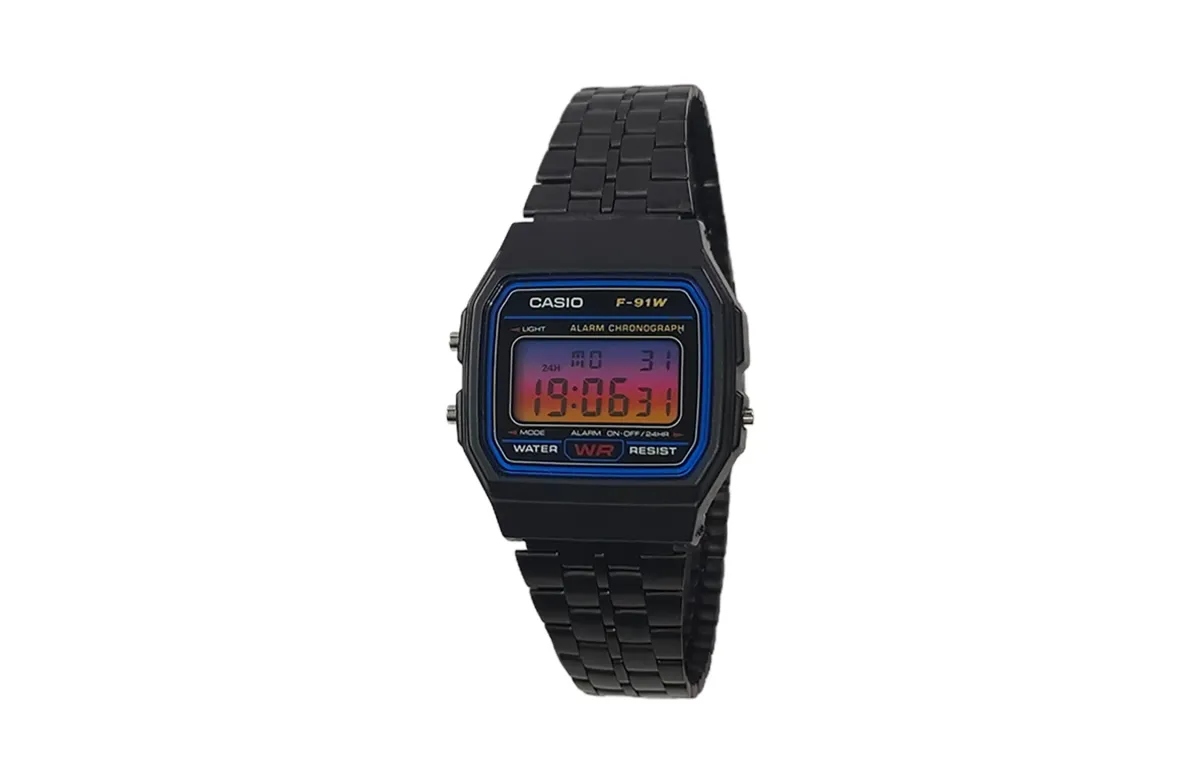 CASIO Custom Collection Quartz Movement Stainless Steel Strap Watch Men's Watches Black Dial