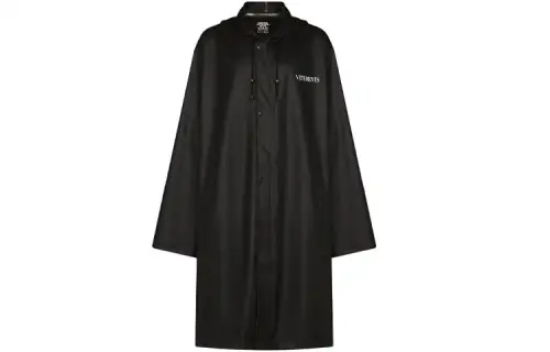 Vetements Trench Coats Men's Black Hooded Moderate