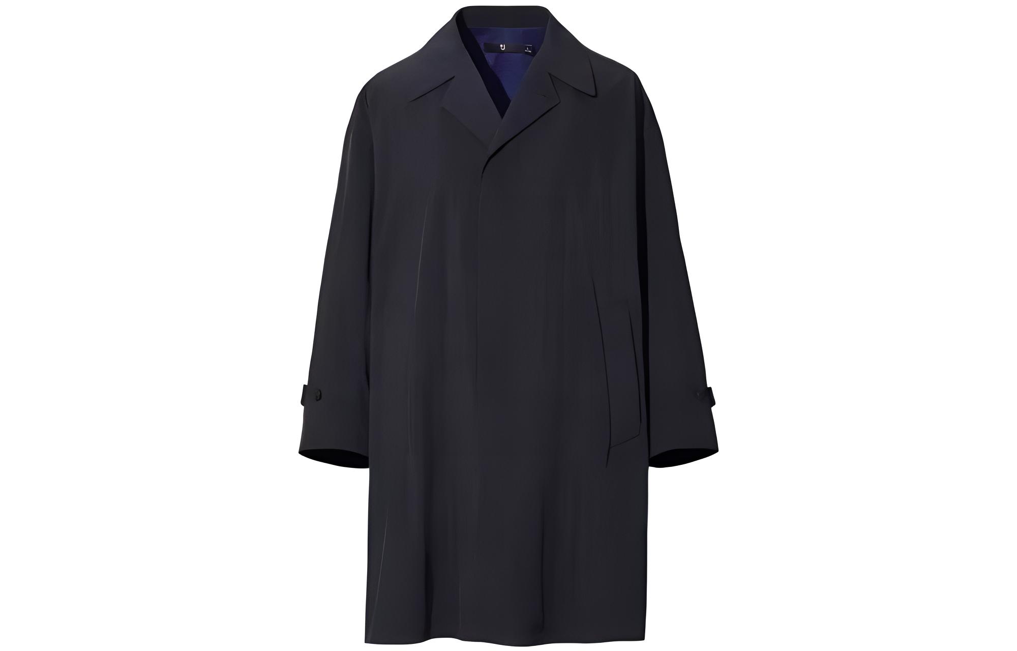 UNIQLO UNIQLO x JIL SANDER joint model FW20 Jil Sander cooperation series simple loose mid-length windbreaker men's black