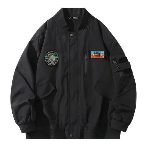 The Simpsons Jackets Unisex Baseball Collar Moderate Pilot