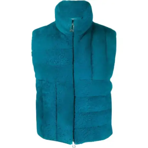 Bottega Veneta Furs Men's Blue Stand Collar Moderate