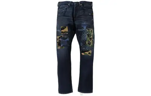 A BATHING APE Jeans Men's Dark Blue Moderate Straight Fit Pants