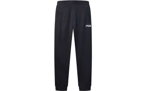 FILA Knitted Sweatpants Men's Blue Moderate Cuffed Pants