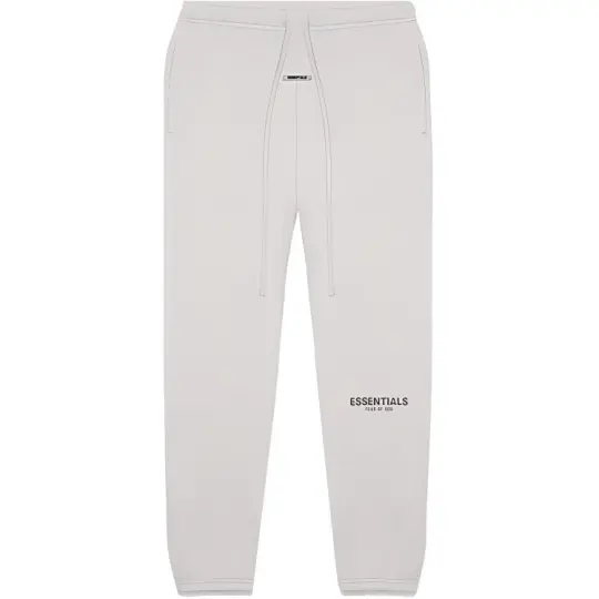 Fear Of God Essentials Fleece Lined FW20 Grey Lace Up Small Logo Pants American Heavyweight Knitted Sweatpants Unisex