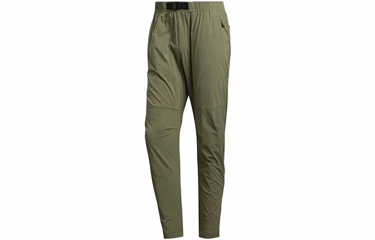 Adidas Knitted Sweatpants Men's Green Moderate Straight Fit Pants