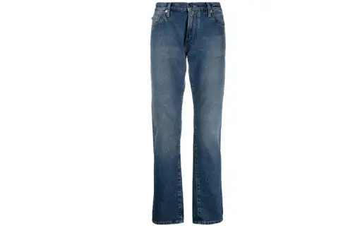 OFF WHITE Dinosaur Series Jeans Men's Blue Moderate Tapered Pants