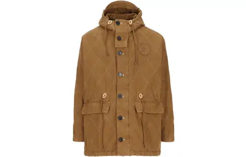 LOEWE Parka Coats Men's Brown Hooded Moderate
