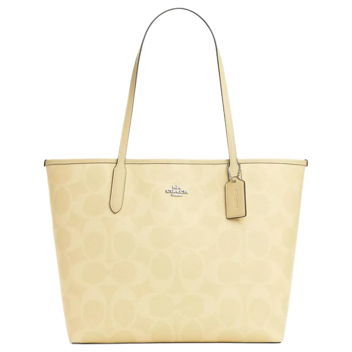 COACH City Coated Canvas Tote Bag, Shopping Bag, Handbag, Shoulder Bag Large Women's Hay Color