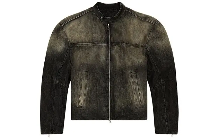 DIESEL Jackets Men's Blue Stand Collar Moderate Straight Fit