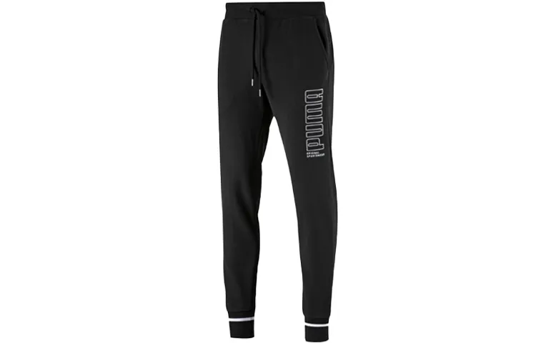 PUMA Knitted Sweatpants Men's Black Moderate Sweatpants