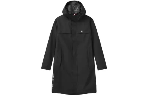 FILA Trench Coats Men's Black Hooded Moderate