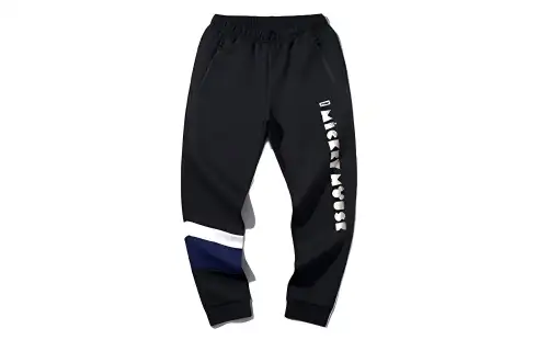 Li Ning Knitted Sweatpants Men's Black Moderate Straight Fit Pants