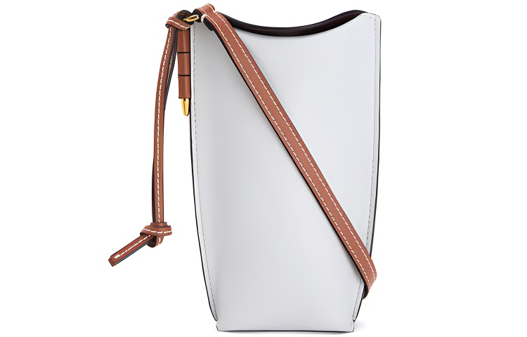 LOEWE Gate Pocket Soft Calfskin Bucket Bag, Shoulder Bag, Crossbody Bag Women's Sage Gray
