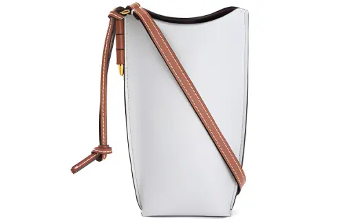 LOEWE Gate Pocket Soft Calfskin Bucket Bag, Shoulder Bag, Crossbody Bag Women's Sage Gray