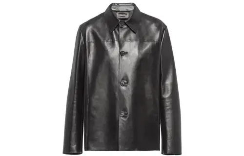 PRADA Leather Jacket Men's Black