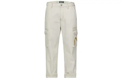 EVISU Jeans Men's Bone Moderate Straight Fit Pants