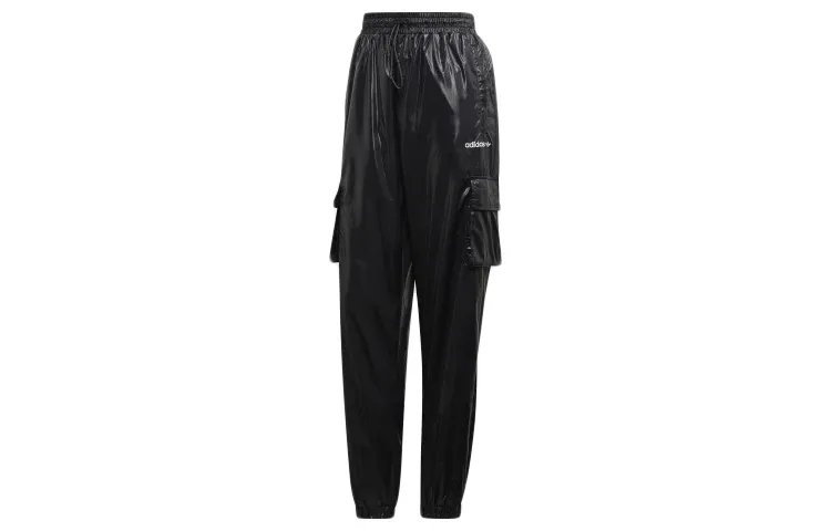 Adidas Originals Knitted Sweatpants Women's Black Moderate Straight Fit Pants