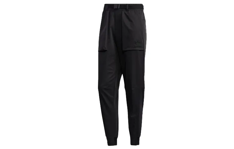 Adidas Originals Tech Pant Printed Knitted Sweatpants Men's Black Moderate Cuffed Pants