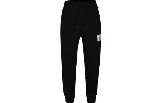 Jordan Flight Knitted Sweatpants Men's Black Thickened Cuffed Pants