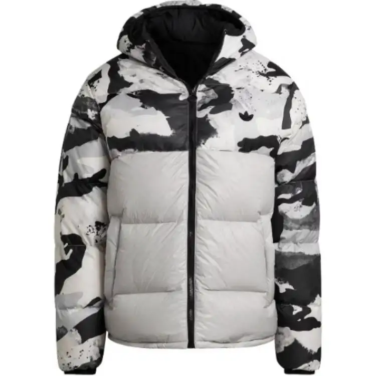 Adidas Originals Trefoil Collection Outfit Down Jacket Men's Black/White/Gray